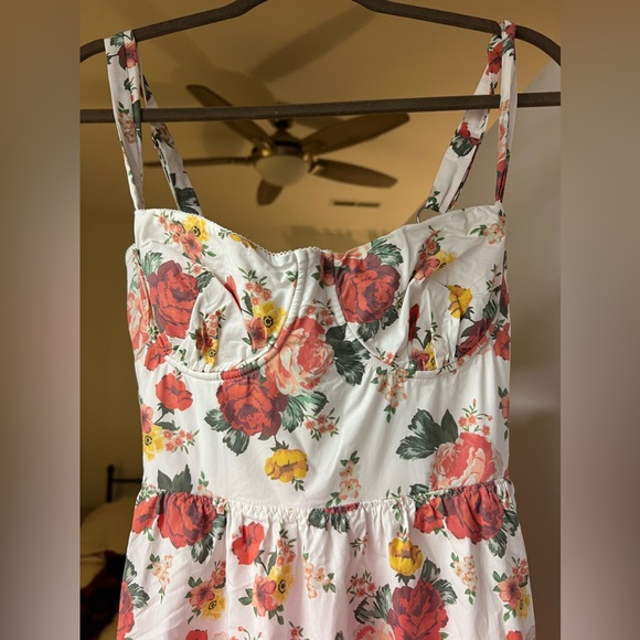 House of CB ELIA ITALIAN ROSE PRINT COTTON MIDI SUNDRESS NWOT XS plus cup! - Picture 7 of 12